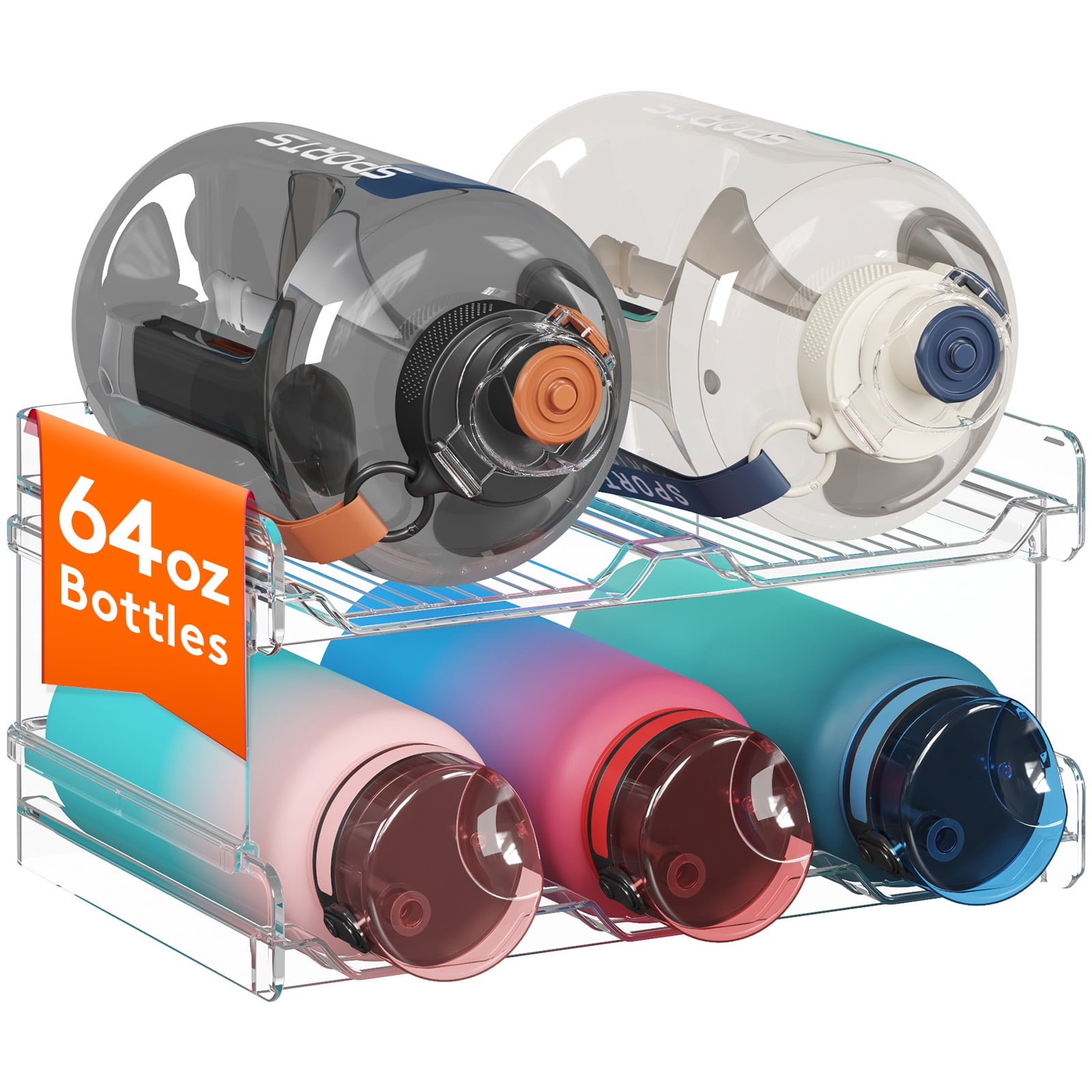 Lifewit Stackable Water Bottle Organizer for Cabinet, Extra Large Water ...