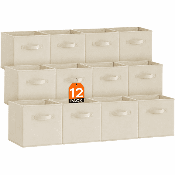 Lifewit Storage Cubes, 11 Inch Organizer Bins, 18L Gray, 12 Packs