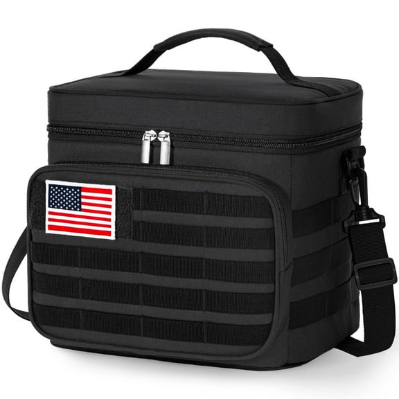 Lifewit Tactical Lunch Box for Men, Leakproof Insulated Large Lunch Cooler with MOLLE Webbing and Shoulder Straps, Heavy Duty Lunch Bag for Men Work Camping Picnic, 13L Black