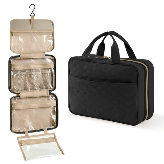Lifewit Travel Toiletry Bag, Hanging Makeup Organizer Bag, Transparent Cosmetic Pockets for Vacation