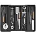 thumbnail image 1 of Lifewit Utensil Organizer for Kitchen Drawers, Expandable Cooking Utensil Tray, Adjustable Cutlery Silverware Flatware Holder, Plastic Kitchen Spatula Tools and Gadgets Storage Divider, Large, Black, 1 of 10