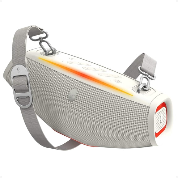 Skullcandy Barrel Mini Party Boombox Speaker, Bluetooth 5.3, IPX7 Waterproof, 12-Hour Battery, LED Lights, SKDY Multi-Link