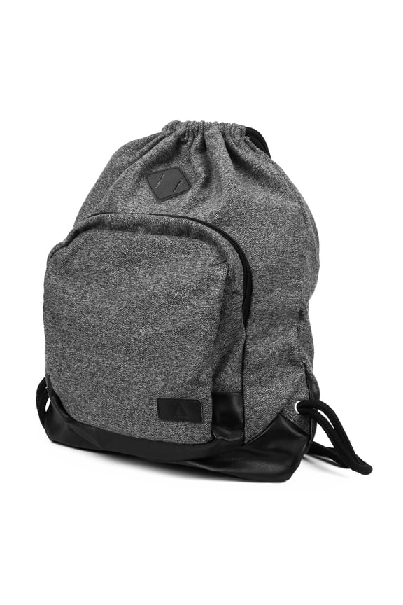 Drawstring Laptop Bag, Felted Wool & Vegan Leather, Fits Laptops Up to 15, Durable Design