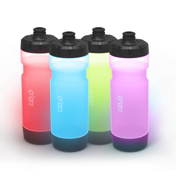 led2O Light-Up Squeeze Sports Water Bottle with Dual-Mode LED Lighting, 20 Ounce (4)