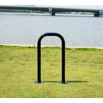 Lifeyard Wave Bike Rack, 1-Loop, 3 Bike Capacity, Steel Powder Coating, Black,Commercial, Outdoor, Sidewalks, 2-3/8"Pipe, 24-3/8"L x 36-2/8" H