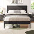 thumbnail image 1 of Lifezone Full Bed Frame with Rustic Vintage Wood Headboard and Footboard,Metal Support,Grey, 1 of 7