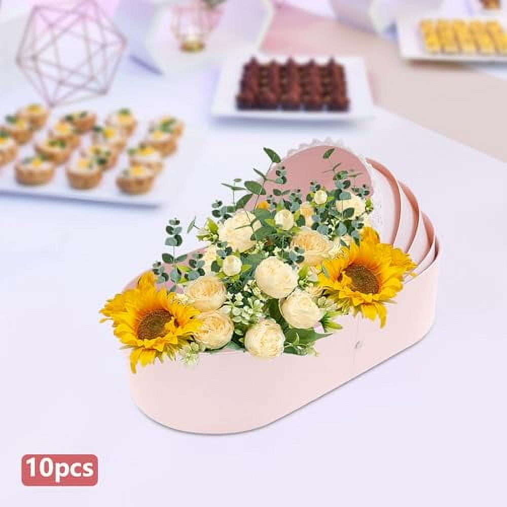 Liffshsy 10pcs Baby Shower Flower Basket Gift Box, Pink Cradle Floral ...