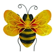 Liffy Metal Bee Wall Decor-Cute Bumble Bee Outdoor Metal Wall Art-Metal Art Wall Decor for Patio ,Valentine's Day Gift-Yellow