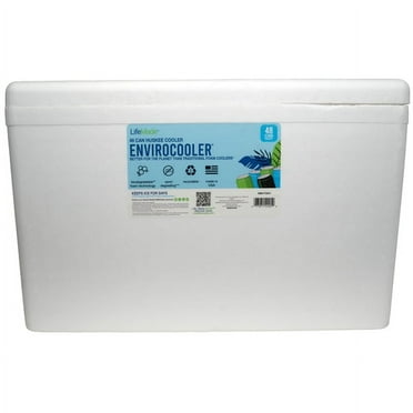 Lifoam Large Styrofoam Cooler, 45 Quart Foam Cooler, 48 Can Capacity, White
