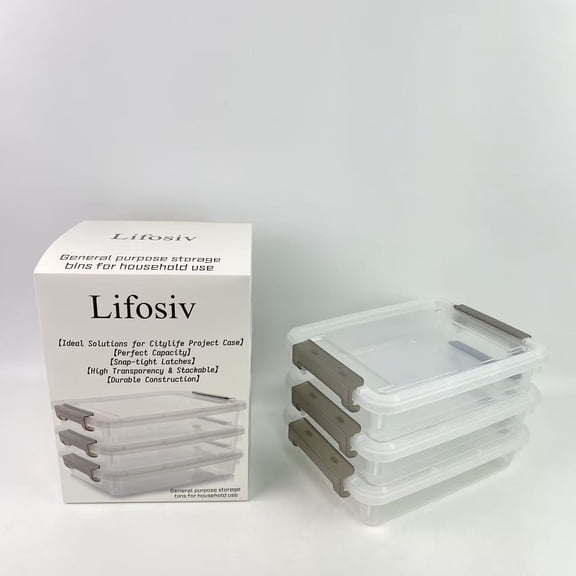 Lifosiv General purpose storage bins for household use,Transparent Plastic Empty Multipurpose Tackle Box, First Aid, Sewing Kit, Arts Crafts Supplies Storage