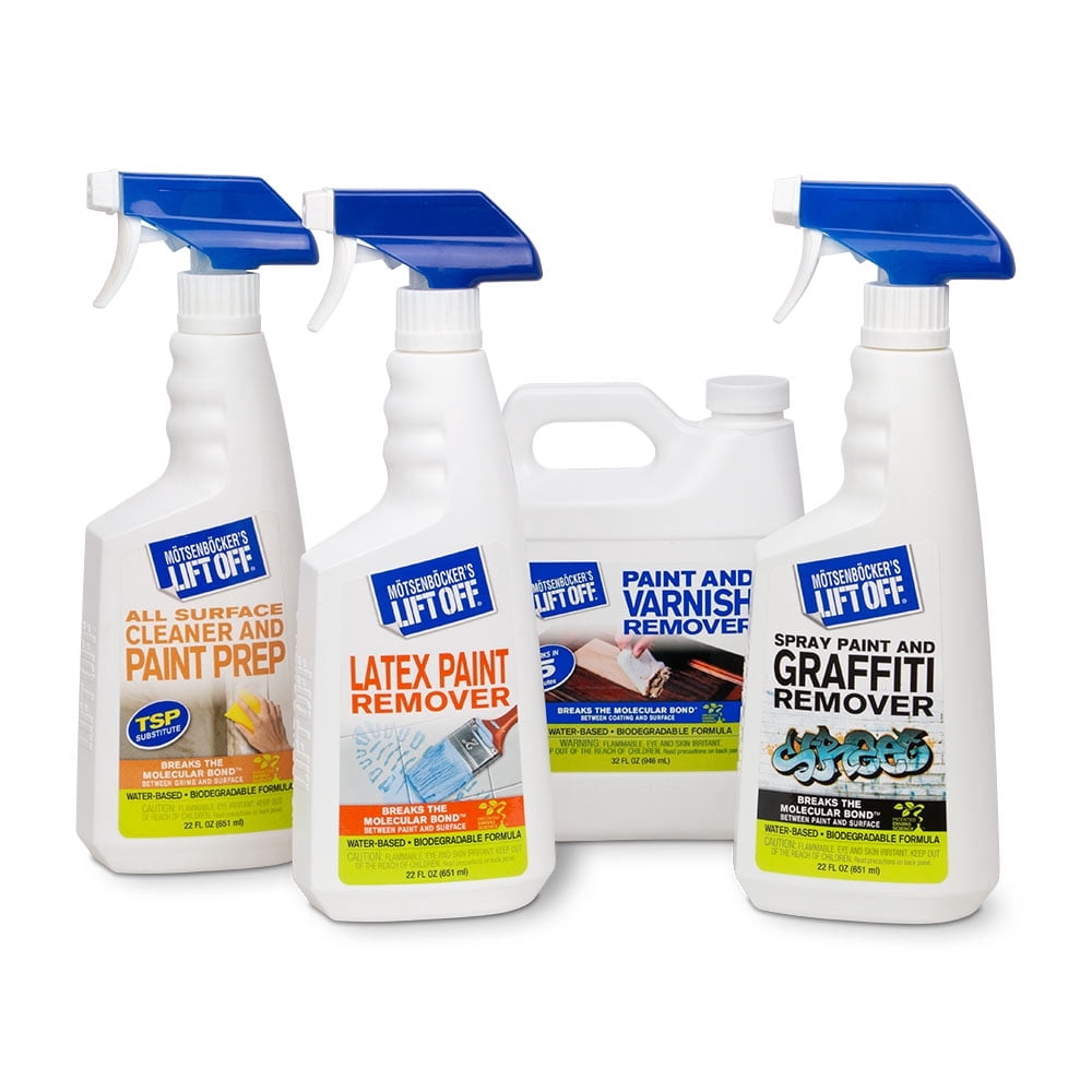 Lift Off 99613 Paint Remover Kit Includes Latex Paint Remover, Spray Paint and Graffiti Remover, Paint and Varnish Remover and Paint Prep Surface Cleaner Multiple Surface Types Great for DIY Projects