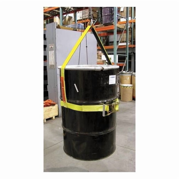 DrumSling,Ylw,Vertical,Polyester Webbing DSV602DX30IN
