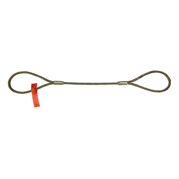 Lift-All Sling, Wire Rope, L4Ft, VLL2800Lb, Dia3/8In CA1