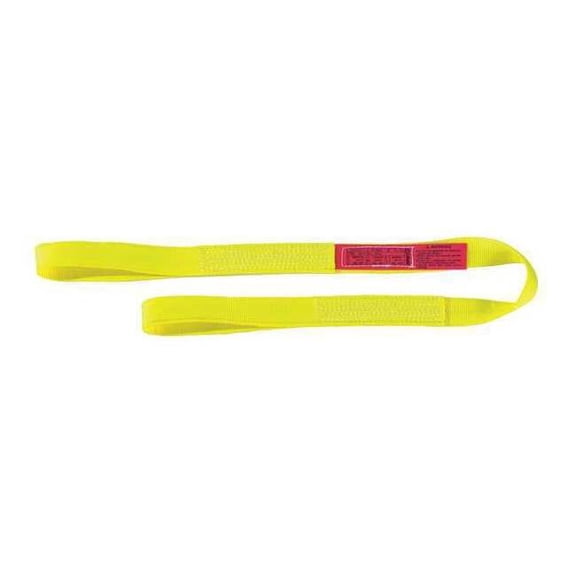 Lift-All Web Sling, Type 3, 2 ft L, 1 in W, Nylon, Yellow EE2601NFX2