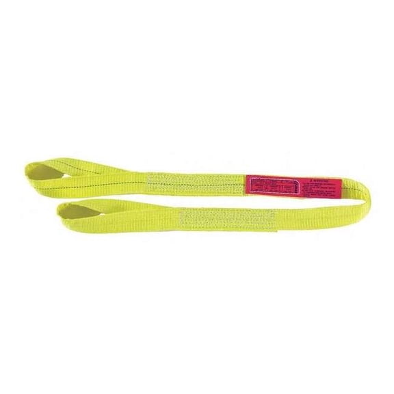 Lift-All Web Sling, Type 4, 8 ft L, 1 in W, Polyester, Yellow EE1601DTX8