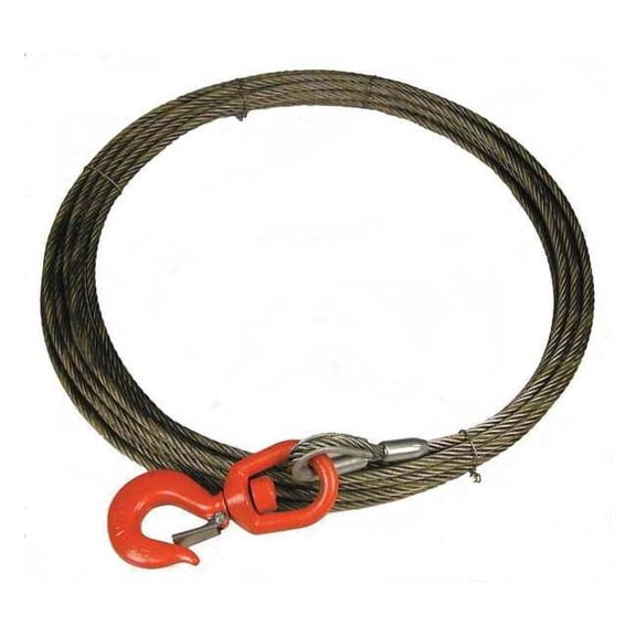 Lift-All Winch Cable, 3/8 In. x 75 ft., Includes: Swivel Latch Hook 38WISX75
