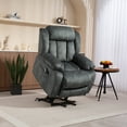 thumbnail image 1 of Lift Chairs for Elderly, 23in Oversized Lift Recliners 330b Capacity, Power Lift Recliner Chair for Living Room, Heavy-Duty Theater Recliner Sofa, with Massage and Heat Function, Gray Blue, 1 of 6