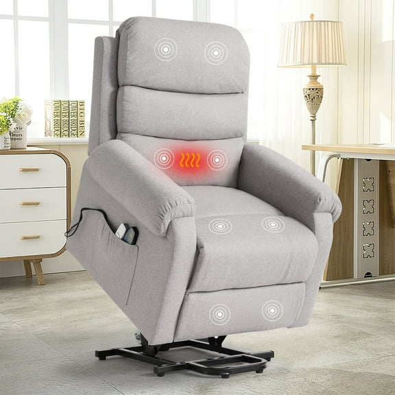 Lift Chair Recliners for Elderly ,28.7"L Small Electric Lift Chairs with Massage & Heating,Power Contorl,Gray