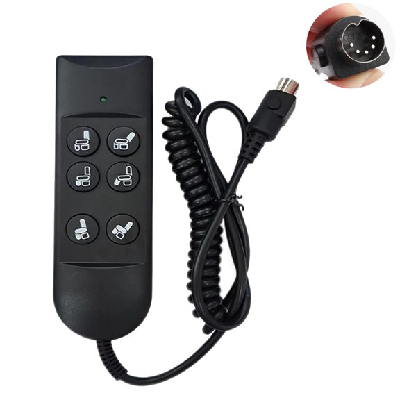 Lift Chair Remote Control for Home Power Recline Hand Control 6 Button Remote with 5-Pin Plug Extension Cable Fit for Okin Dewert Limoss Golden Catnapper,black