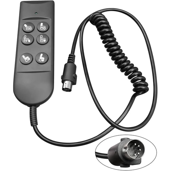 Lift Chair Remote Control for Home Power Recline Hand Control 6 Button Remote with 5-Pin Plug Extension Cable Fit for Okin Dewert Limoss Golden Catnapper