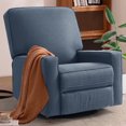 thumbnail image 1 of 360° Swivel Rocker Recliner , Glider Rocker Recliner, Rocking Chairs for Nursery, Linen Fabric Chair with High Back, Deep Seat, for Living Room, Bedroom, Blue, 1 of 7