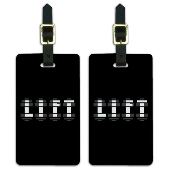 Lift Dumbells Weight Lifting Luggage ID Tags Suitcase Carry-On Cards - Set of 2