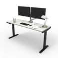 thumbnail image 1 of Lift it 66"x24" Electric Standing Desk - Dual Motor Height Adjustable with Memory Presets & USB Charging - White Top with Black Frame, 1 of 6