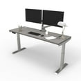 thumbnail image 1 of Lift it Electric Height Adjustable Desk, 66"x24" for Office or Home, Dual Motor, 4 Memory/USB Charging Control, Brushed Silver Frame and Grey Twill Top, 1 of 3