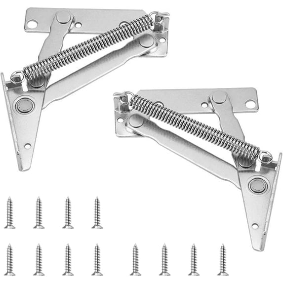 Lift Up Flap Top Hinge 1 Pair – 80 Degree Folding Spring Hinges with 12 ...