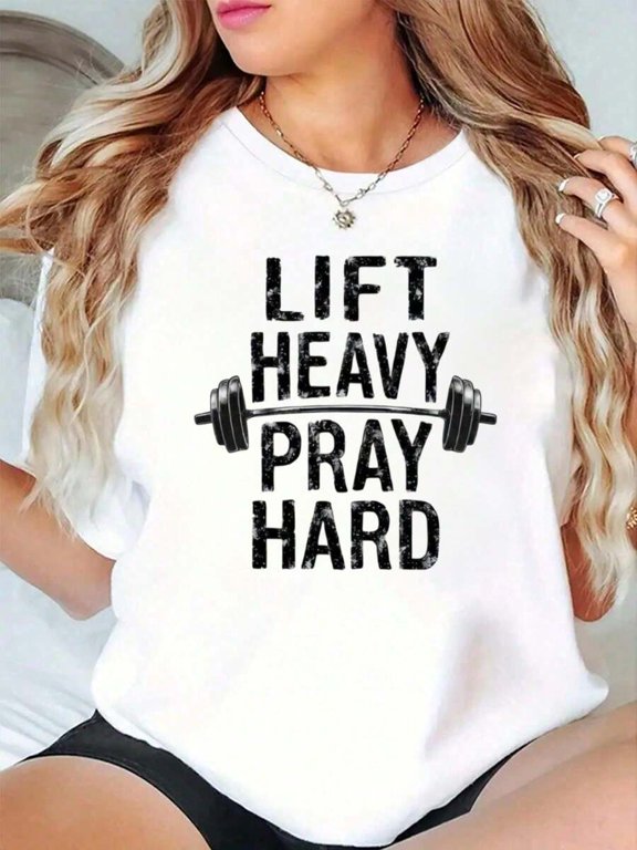 Lift Heavy Unisex Shirt, Distressed Barbell Graphic Top, Fitness Workout Gift for Him & Her