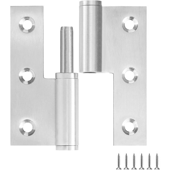Lift Off Hinge 3" Stainless Steel Door Hinges 6 Pack,Left Handed,Rust-Resistant Detachable Hinges, Indoor and Outdoor Removable Hinges, Loading Capacity 40 Lbs