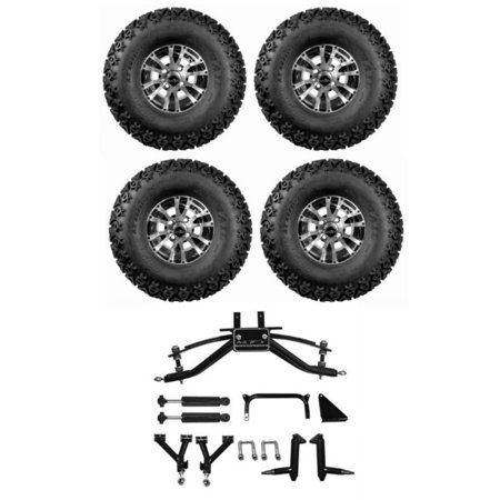 Lift Kit Combo with 10" Wolverine Wheels for Yamaha Drive G29 Golf Carts