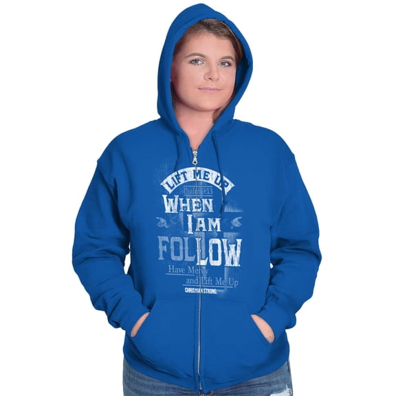 Lift Me Up When Psalm 9:13 Christian Zip Up Hoodie Men's Women's Brisco Brands X