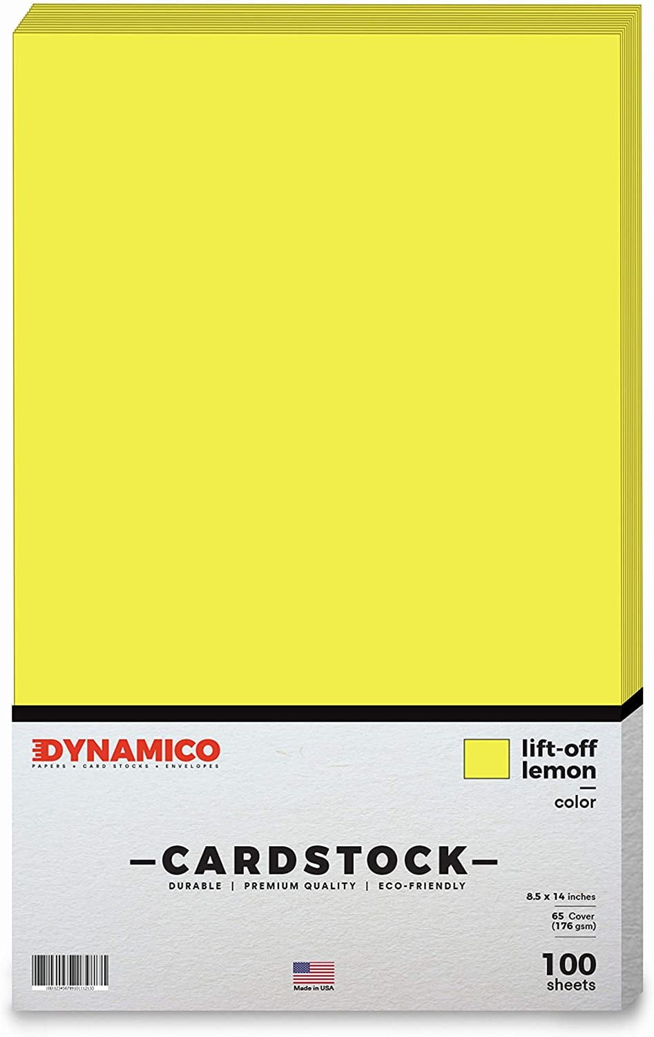 Lift-Off Lemon 8.5 x 14" Cardstock Paper - Legal/Menu Size - for Cards, and Stationery Printing | Medium weight 65 LB (175 gsm) Cover Card Stock | 100 Sheets Per Pack