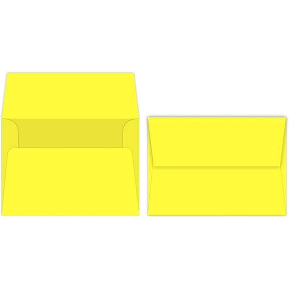 Lemon A7 Bright Color Envelopes - 5 1/4 x 7 1/4 Inches - Perfect for 5x7 Photos, DIY Arts and Crafts Cards - for Professional and Homemade Projects - Pack of 50 Envelopes