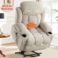 thumbnail image 1 of Power Lift Recliner Chair for Elderly, Legahome 24.5in Oversized Lift Recliner With Massage and Heat Up to 350lbs, 160° Electric Adjustable Power Theater Recliner for Living Room, Beige, 1 of 10