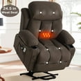thumbnail image 1 of Power Lift Recliner Chair for Elderly, Legahome 24.5in Oversized Lift Recliner With Massage and Heat Up to 350lbs, 160° Electric Adjustable Power Theater Recliner for Living Room, Brown, 1 of 7