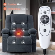 Oversized Massage Rocker Recliner Chair for Adults,Manual Vibration Massage with Heat, 8 Massage Points, 2 Cup Holders, USB Charging Port, Rocking Function, Reclines up to 150