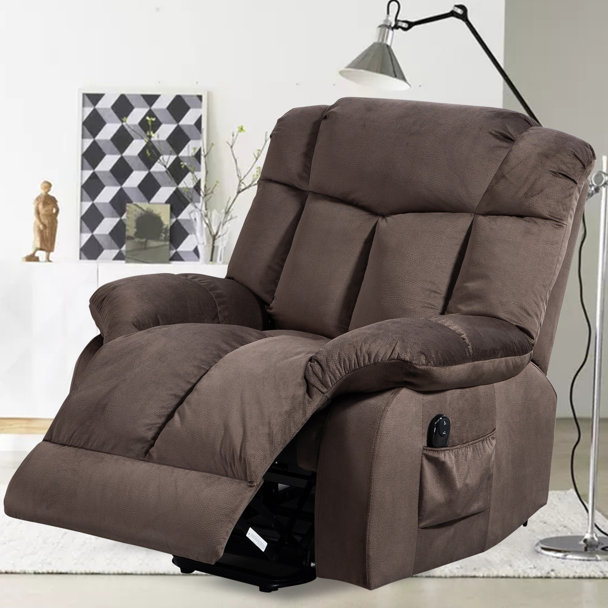 Lohoms Electric Power Lift Recliner Chair, Overstuffed Lift Chair