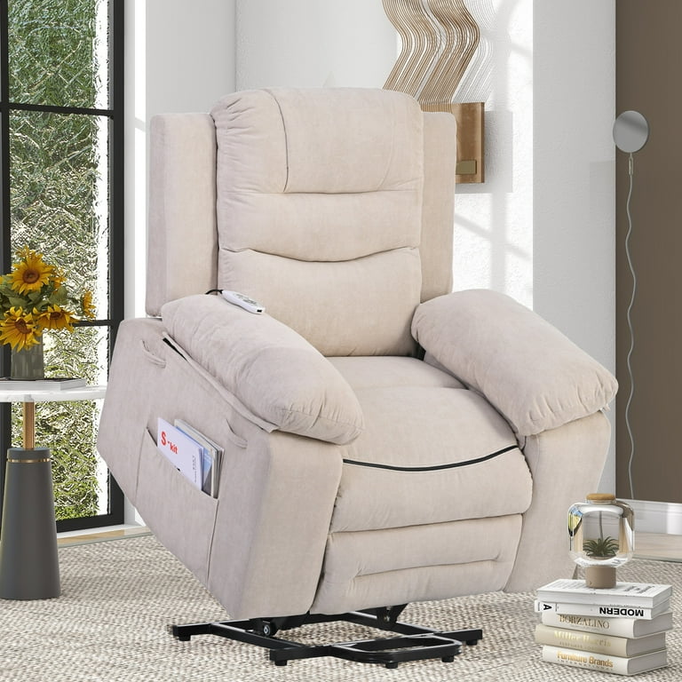 Btmway Lift Recliner, Fabric Electric Lift Chair with Adjustable Massage and Heating Function, Power Lift Recliner with Infinite Position and Side