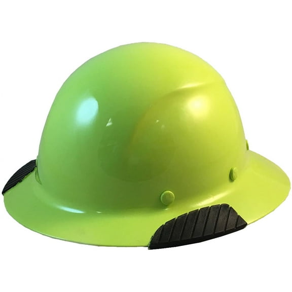 Lift Safety Actual Carbon Fiber Hard Hat - Full Brim Hi-Viz Lime