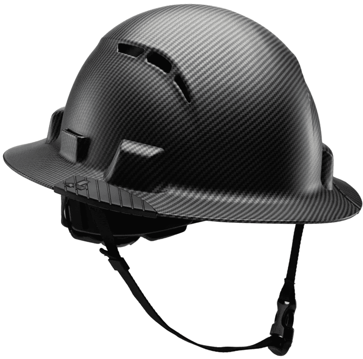 Lift Safety Black Carbon iDAX HDPE Full Brim Vented Hard Hat Class C Z89.1 2014