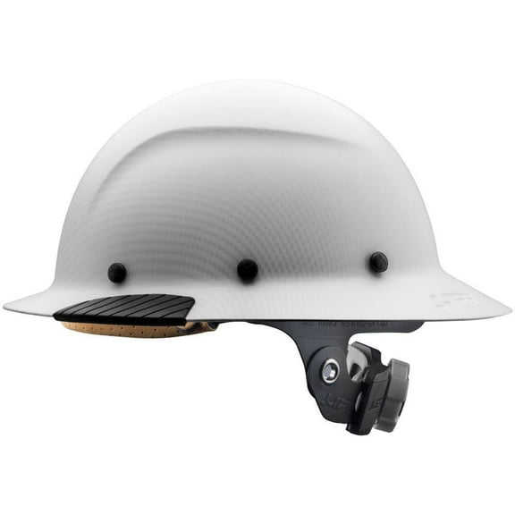 Lift Safety Fiber Resin Dax Carbon Full Brim Hard Hat, White Matte