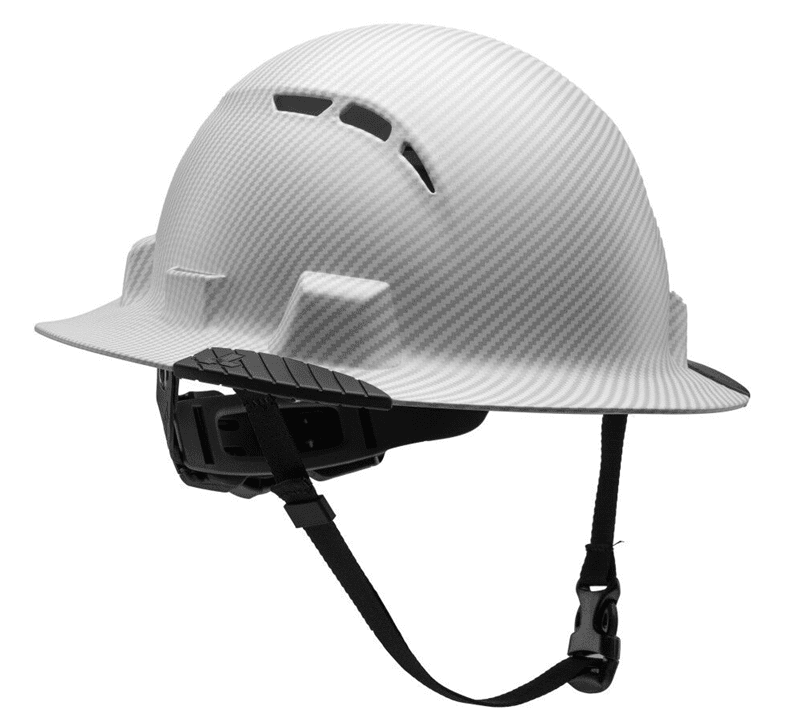 Lift Safety White Carbon iDAX HDPE Full Brim Vented Hard Hat