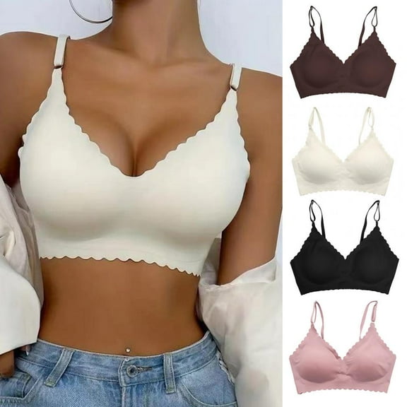 New Lift Support Bra Women Non-wired Bra Ice Silk Non-wired Bras for Women Adjustable Straps Prevent Sagging Moisture-absorbent