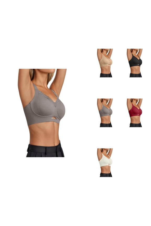 Lift & Support T-Shirt Bra for Full Coverage – Seamless Underwire Plus Size Unlined Everyday Wear with Back Smoothing