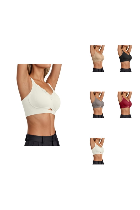 Lift & Support T-Shirt Bra for Full Coverage – Seamless Underwire Plus Size Unlined Everyday Wear with Back Smoothing