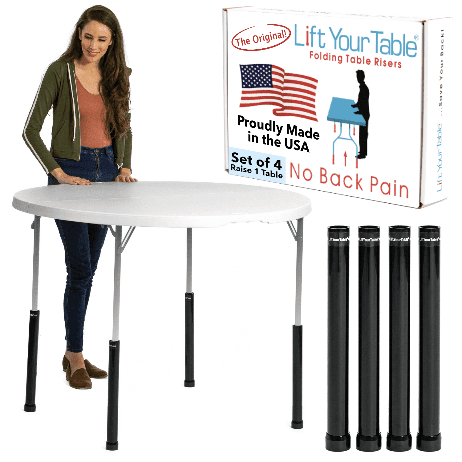 Lift Your Table® - Adjustable Height Extenders, Folding Table Risers ...