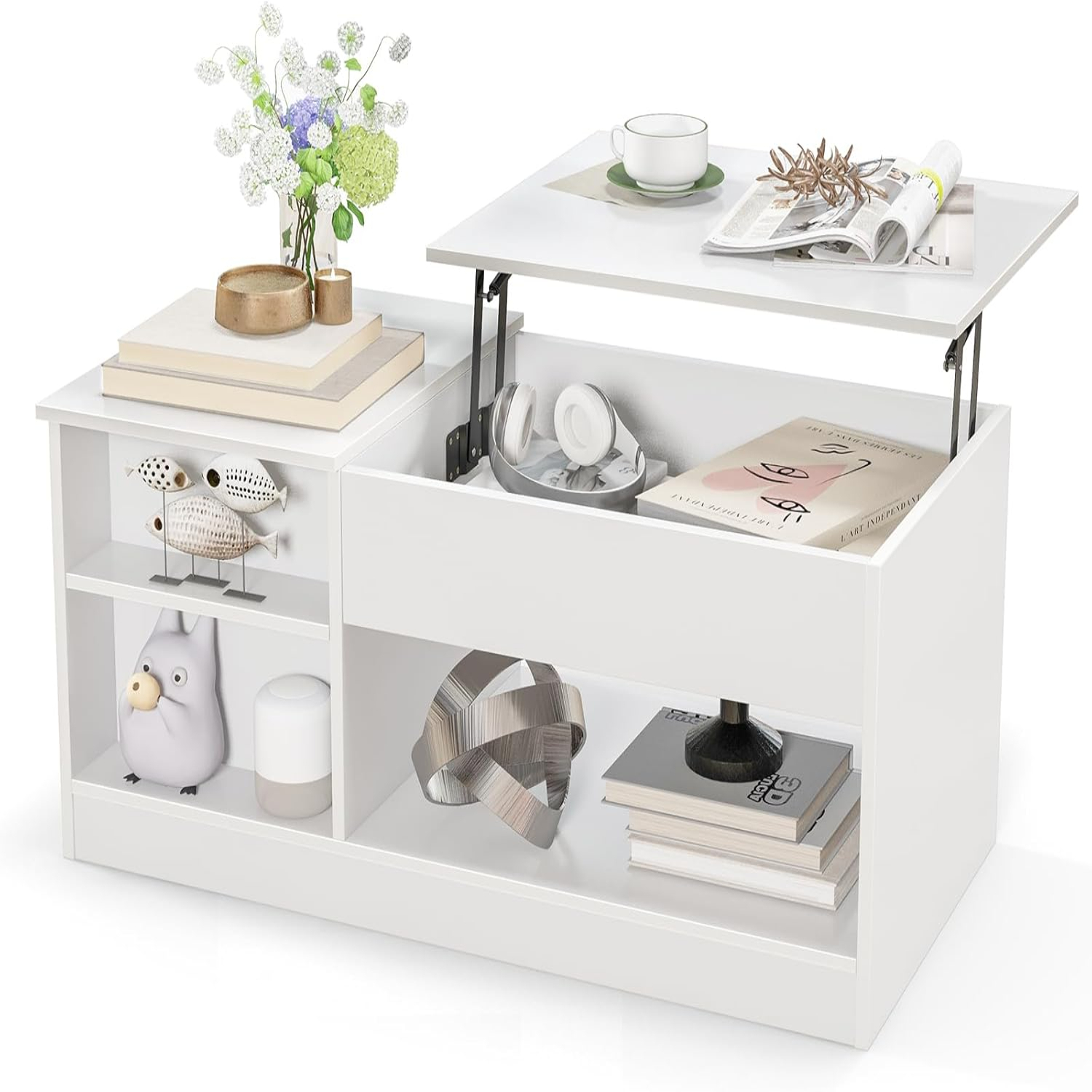 LiftTop Coffee Modern Center w/Lift Tabletop Open & Hideaway