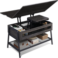 Lift Top Coffee Table 4 in 1 Coffee Table with Hidden Compartment Multi
